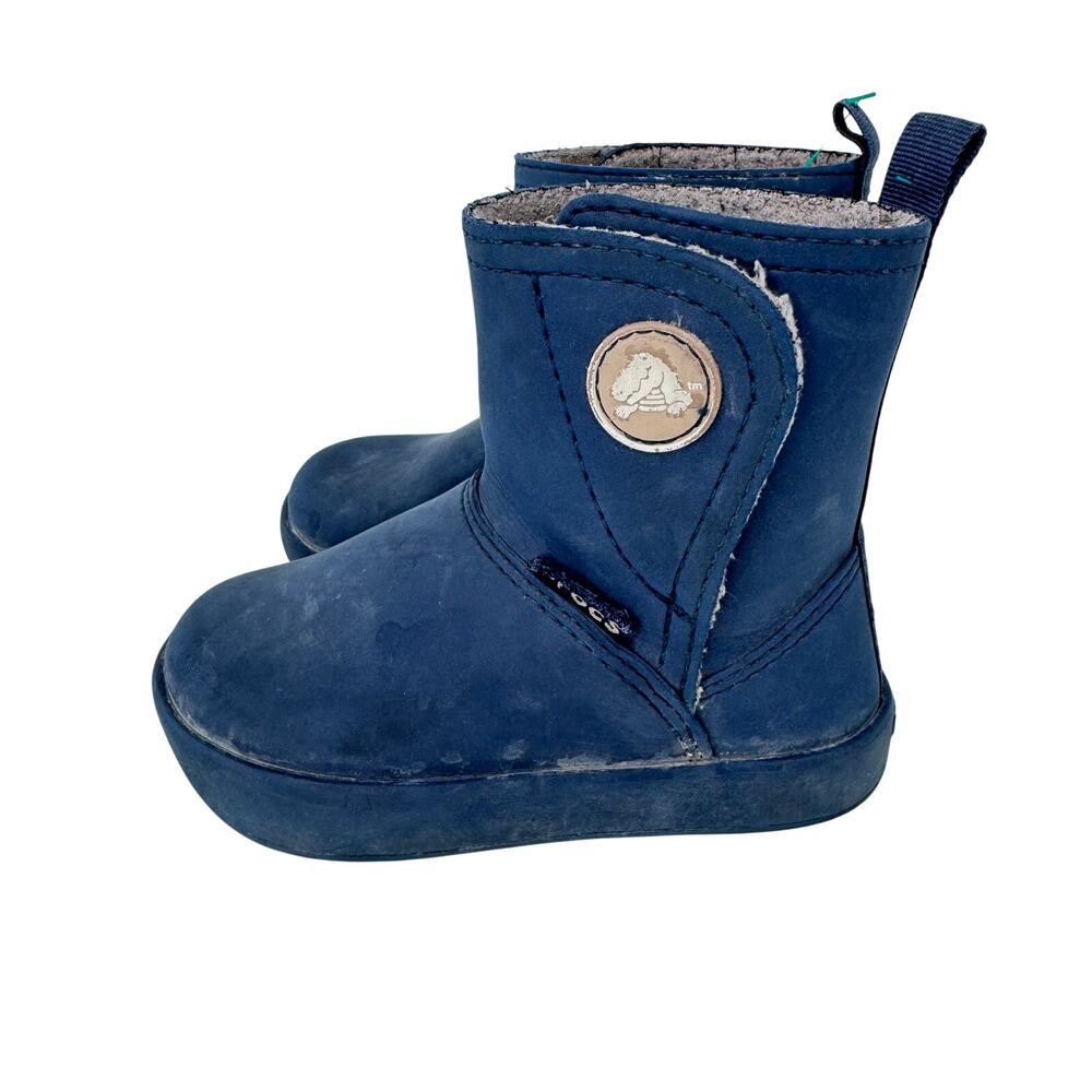 Crocs Colorlite Boot Mid Calf Faux Fur 15840 Navy Tumbleweed‎ Kids Boys Size c8